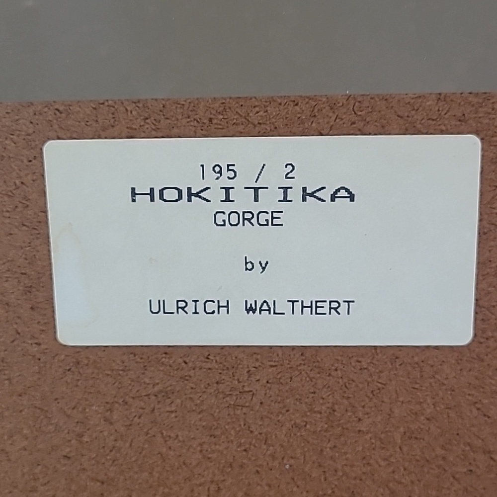 VINTAGE FRAMED PHOTOGRAPHY ART 'Hokitika Gorge' by Ulrich Walthert 1984 - Picture 9 of 12